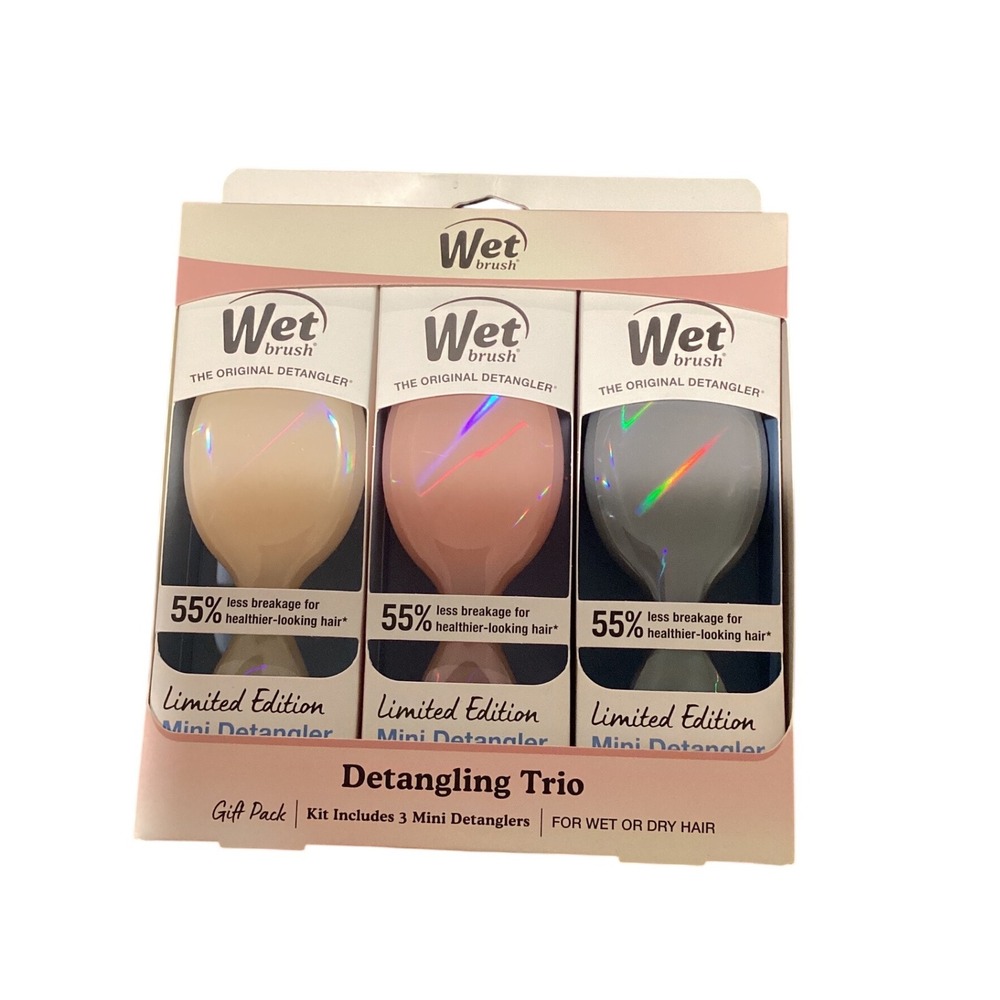 Wet Brush Limited Edition Detangling Trio Mini Detangler Gift Pack 3 Count